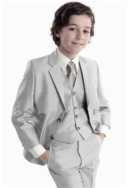 Hot sale boys suit Fashion Design tuxedo party formal children's 4 pieces tuxedo boys wedding clothes (jacket+pants+vest+tie)