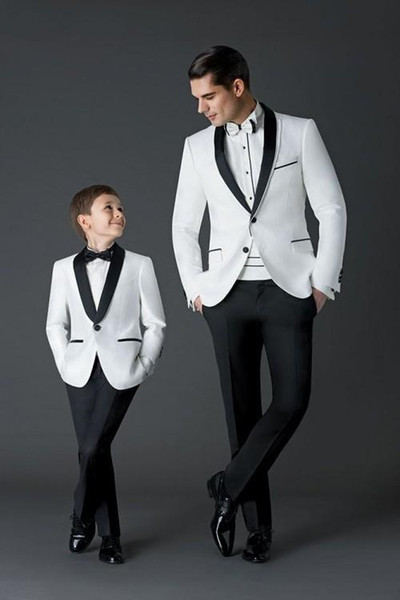 new wedding suits for men white grooms tuxedos shawl lapel boys mens suits two piece groomsmen suit slim fit two button jacket+pants+tie 004