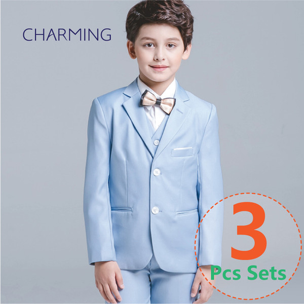 Boy Formal Blazer Children Wedding Party Suit Elegant Kid Boy Wedding Suit Gentlemen Boys Suits 3PCS Suit (Jacket+Vest+Pants)