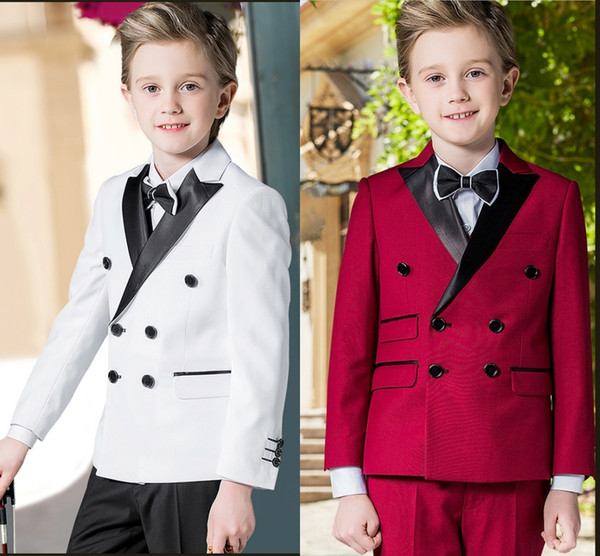 Custom Size Boy's Formal Occasion Tuxedos Little Men Suits Drop Children Kids Wedding Party Tuxedos Boy's Formal Wear (Jacket+pants)