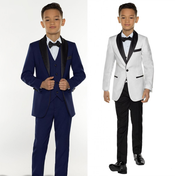 Boys Tuxedo Boys Dinner Suits Boys Formal Suits Tuxedo for Kids Tuxedo Formal Occasion White And Black Suits For Little Men Three Pieces