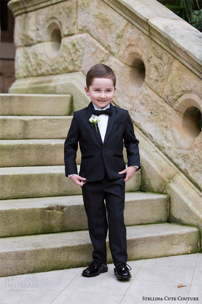 Cute Couture 2016 Children Occassion Wear Page Boy Tuxedo for Boys Toddler Formal Suits (Jacket+Pants+Bow+Shirt) Boy's Formal Wear