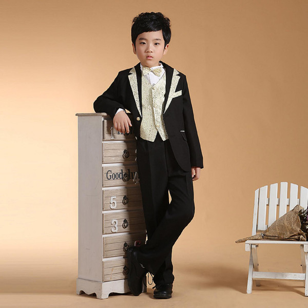 2017 New 100% Cotton Spring Summer Boys' Attire 6 pcs suit Children's clothes Boy dress Blouse pants the vest shirt bow tie girdle