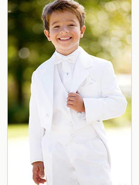 White 2015 Boy's Formal Wear Suits For Boy (Jacket+Pants+Tie+Vest)Notch Lapel Baby Kids Formal Suit 2015 Wedding Party Children Tuxedos