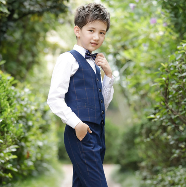 Baby Boys Formal Suit Kids Birthday Dress Clothes Set Shirt Vest Pants cravat Gentleman Kids Children Wedding Costumes Clothes