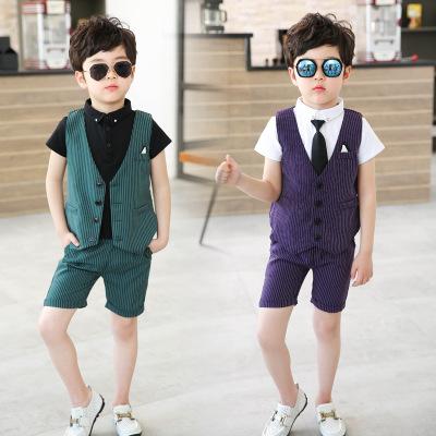 2018 new summer three-piece fitted boys formal dress / wedding suits boy flower girl dresses / into the store to choose more styles