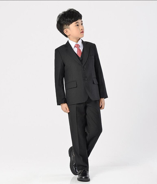 High qulity boy suits tuxedos boys formal occasion suits pure color boys suits for wedding three-piece boy suits tuxedos(jacket+pants+vest)