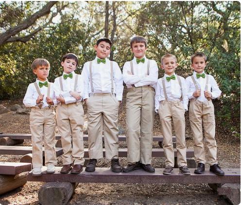 Wedding Party Boy's Formal Wear Set Long Sleeve Wedding Guest Kids Formal Wear (shirt + pants +Bow)