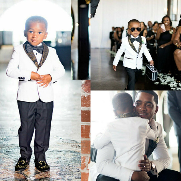 Boys Tuxedo Boys Dinner Suits Formal Suits Tuxedo for Kids Print Tuxedo Formal Occasion White And Black Suits For Little Men Two Pieces