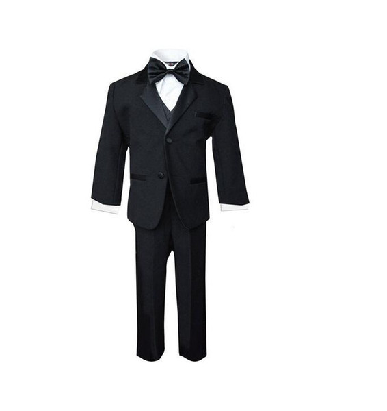 Boys wedding occasion suits tuxedos fashion contracted pure color boys suits tuxedos three-piece boys suits (jacket+pants+vest+bowtie)