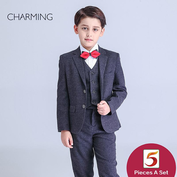 Brand New little boys suits tuxedos style Long sleeve suit High quality fabrics boys 3 piece suit discount promotion From china suppliers