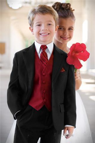 2015 hot sale Black Boy's Formal Occasion Children Wedding Suit Boys Attire Boy Suit Tuxedo