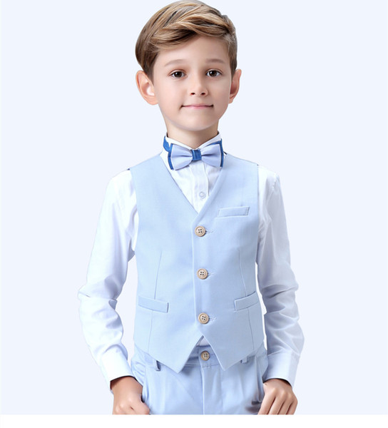 Handsome Double-Breasted Peak Lapel Kid Complete Designer Handsome Boy Wedding Suit Boys Attire Custom-made (Jacket+Pants+Tie) A55