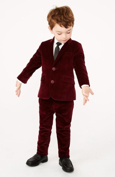 Kid's Wedding Groom Tuxedos Flower Boys Children Evening Party New Suits 2 Piece (jacket + pants) custom made