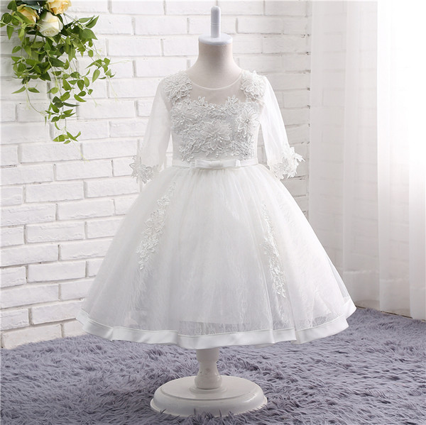 Romantic Puffy Lace Flower Girl Dress for Weddings Real Picture Girl Pageant Gown for Teens TZ002