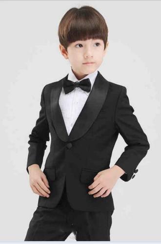 Handsome One Button Shawl Lapel Kid Complete Designer Handsome Boy Wedding Suit Boys' Attire Custom-made (Jacket+Pants+Tie) A03