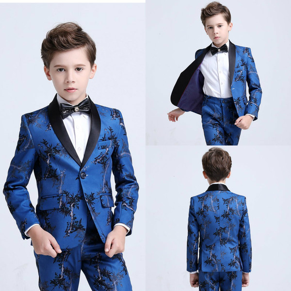 Boys Tuxedo Boys Dinner Suits Boys Formal Suits Tuxedo for Kids Tuxedo Formal Occasion Floral Print Suits For Little Men Three Pieces