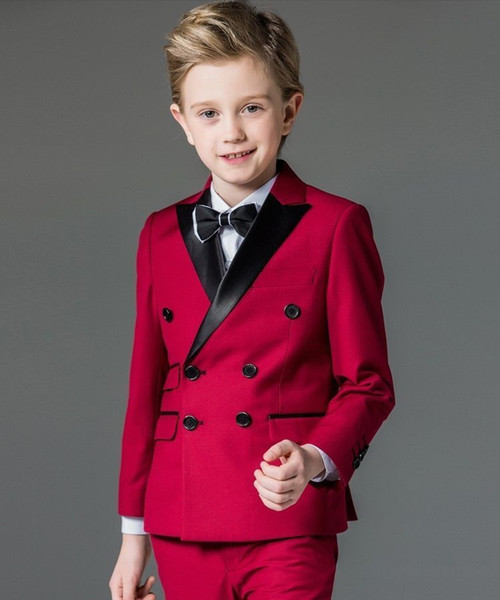 Custom size New Kid's 2 piece formal wadding dress groom tuxedos flower boys children rom party suits