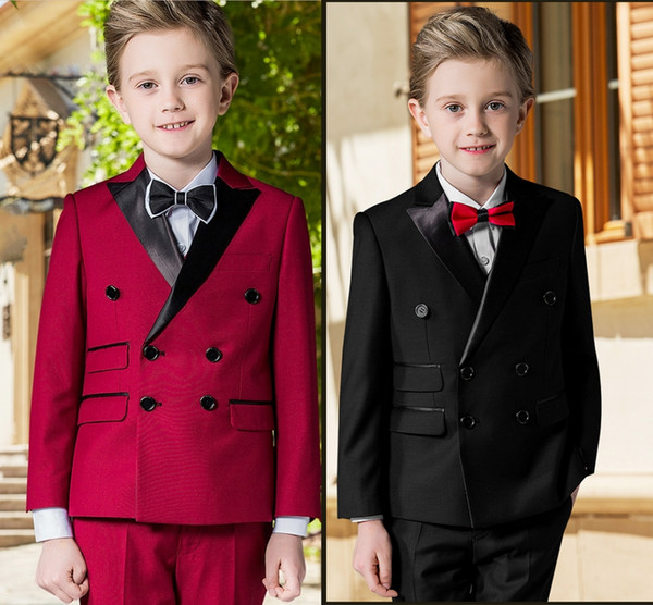 Custom Size Boy's Formal Occasion Tuxedos Little Men Suits Drop Children Kids Wedding Party Tuxedos Boy's Formal Wear (Jacket+pants)