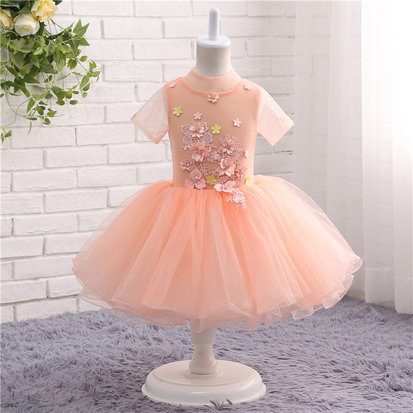 Flower girl Dress Romantic Princess Dress for Weddings Tulle Flower Girls Gowns For Birthday Party TZ011