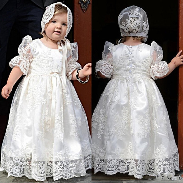 Princess White Lace Baby First Communion Dresses Gor Girls Toddler Dress Vestido Primera Comunion Christening Gowns Para Ninas For Baby