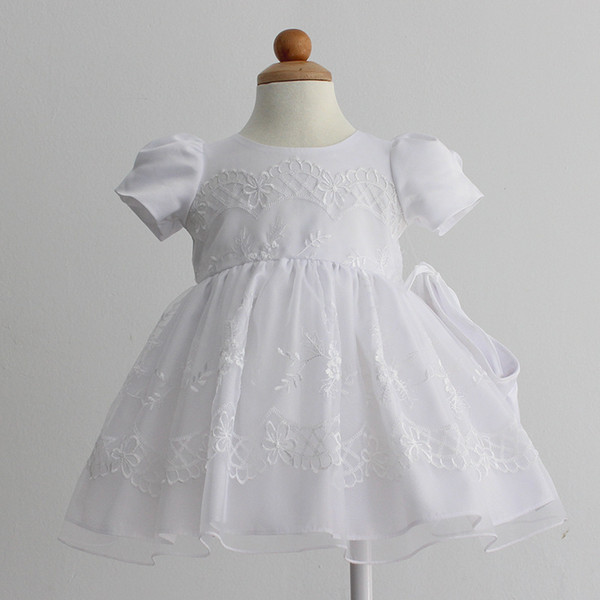 New Arrival Kids Formal Wear First Communication Dress Baby Girl Christening Dress Embroidery Multi Styles with Hat