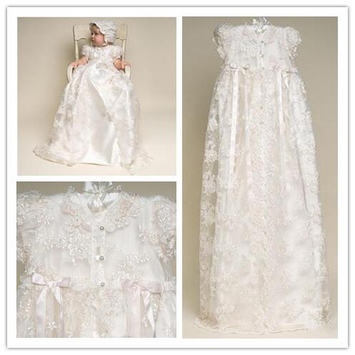 2019 Newest Princess Cute A Line Long High Neck Short Sleeves lace White Or Ivory First Communion Dresses With Beads