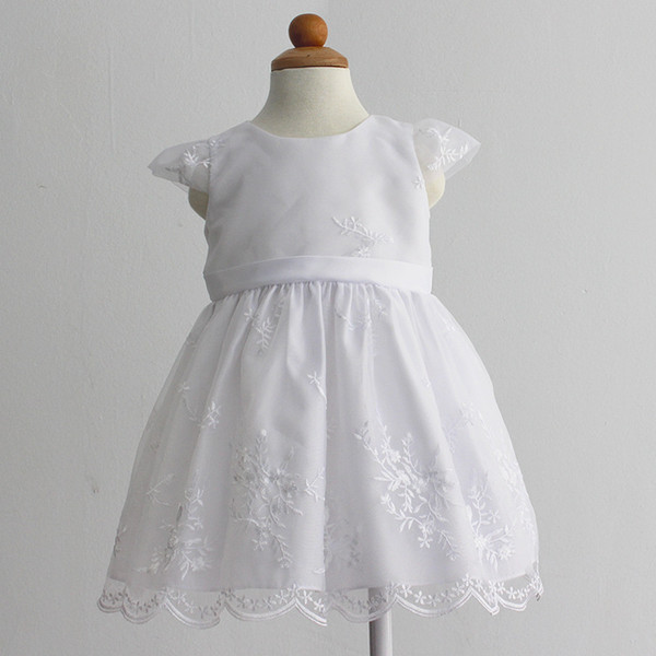 New Arrival Kids Formal Wear First Communication Dress Baby Girl Christening Dress Embroidery White Beige Multi Styles