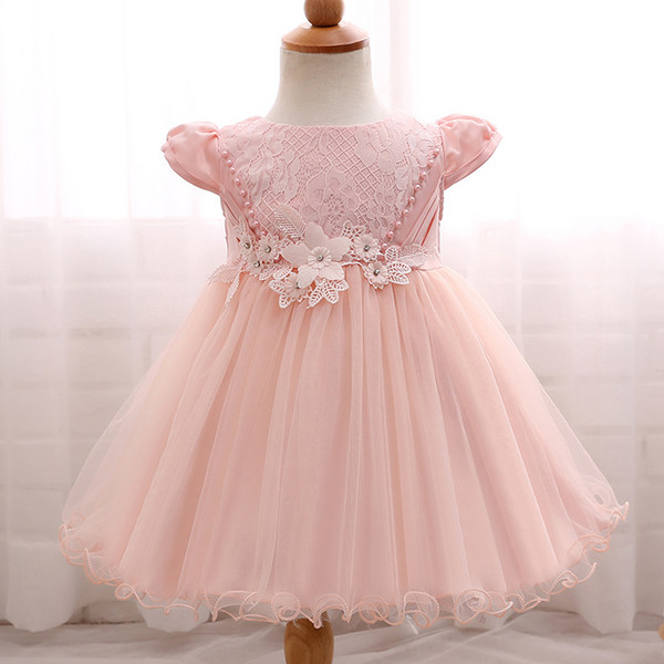 Autumn winter new products small flowers children skirt bright bead baby dress wedding dress child princess skirt