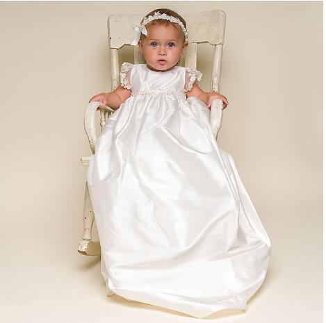 2019 Newest Princess A Line High Neck Satin White lace Birthday Party Girl First Communion Dresses