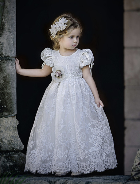 Newborn Christenings Dresses 2017 for Christening Naming or Blessing Day Lace Flower Girl Dress Custom Made 1st Communion Dress