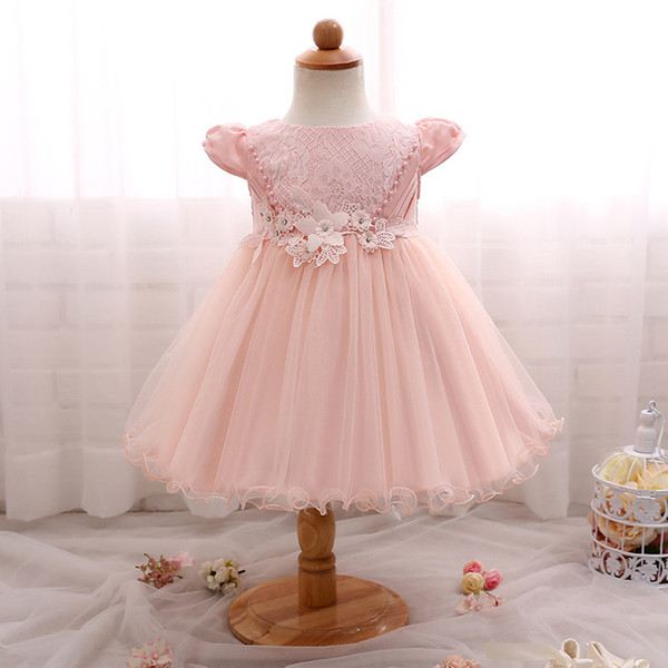 Autumn winter new products small flowers children skirt bright bead baby dress wedding dress child princess skirt New style