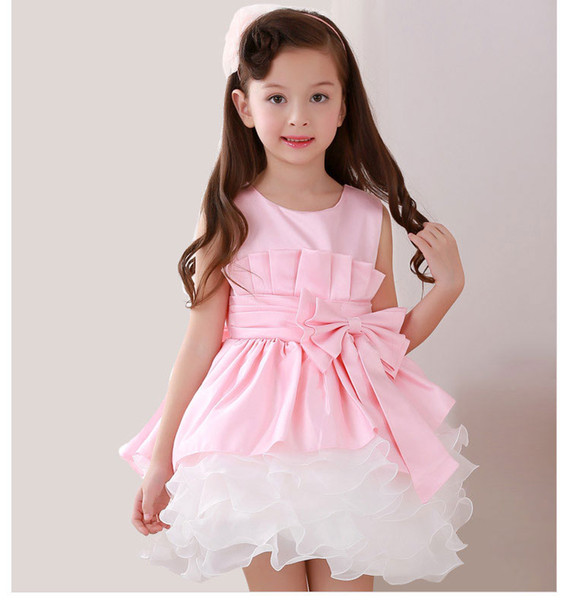 2015 Girls Pageant Dresses Ball Gown High Quality Pink Party Communion Dress Baby Little Tutu Flower Girls Dresses For Wedding