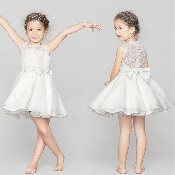 2016 New A-line Lace Flower Girl Dresses Kid Infanti Clothing Baby Girls Wedding Pageant Dresses 2-14T