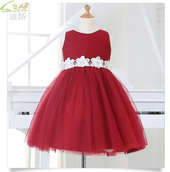 White Petals Girl Dresses 2015 Cute Ball Gown Sleeveless Summer Flower Girl Dresses for Weddings Party Dresses Free Shipping