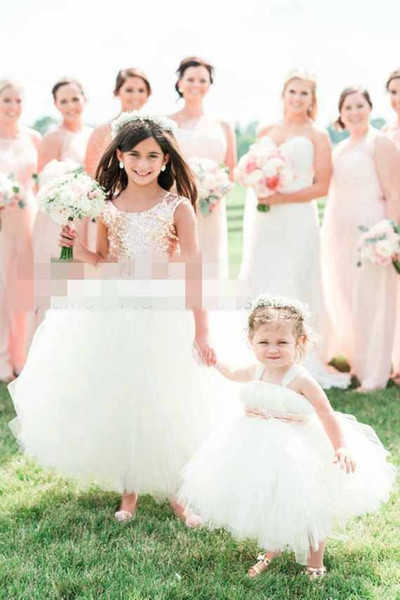 Rose Gold Sequins Flower Girls Dresses Puffy Tulle Ball Gown Princess Tutu Dress Girls Birthday Party Gown Custom Made