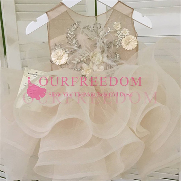 New Arrival Flower Girl Dress First Communion Dresses For Girls Short Sleeve Belt With Flowers Customized