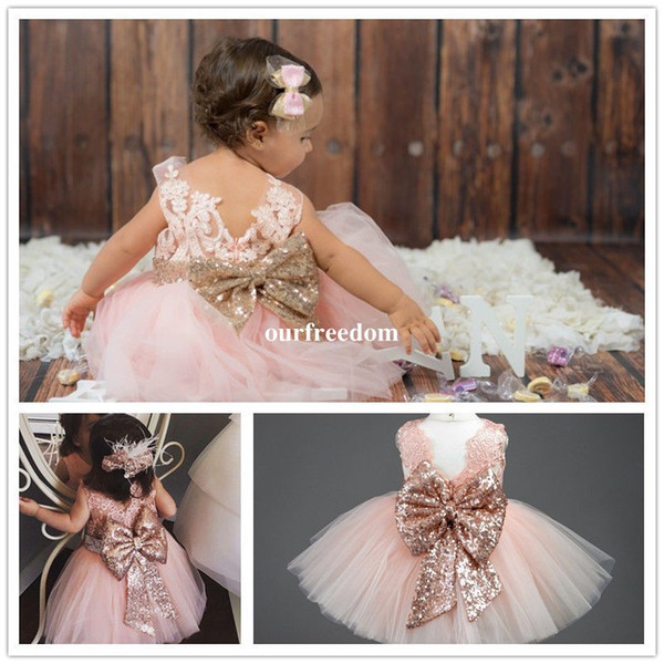 Real Image New Baby Flower Girl Party New Dress Lace Flower Bow Princess Pageant Formal Wedding Kids First Communion Dresses Custom