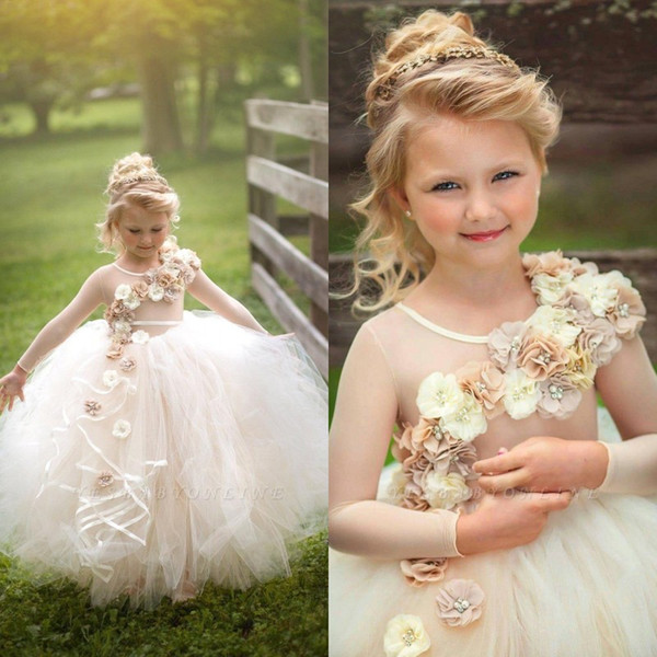 Cute Embroidery Girls Pageant Dresses Children Birthday Holiday High-Low Party Dresses Teenage Princess Toddler Dresses BC3451