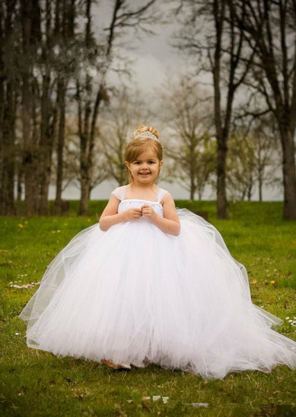 Tutu skirt Cheap Flower Girl's Dresses ball gown floor Length sheer cap sleeves Lovely Little girls pageant Gowns for Wedding