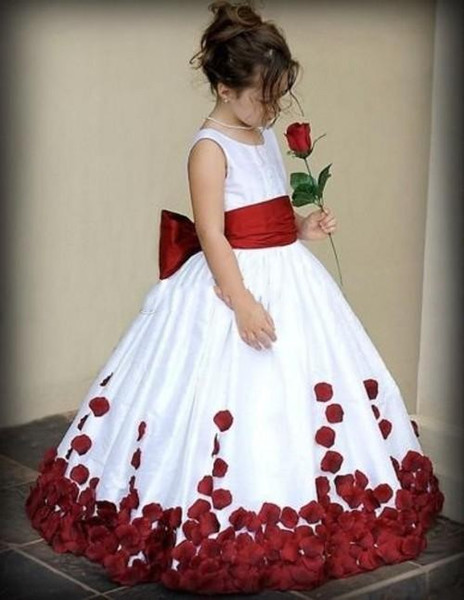 High Quality Cheap Flower Girls' Dresses Jewel Sleeveless Floor-Length First Communion Birthday Party Dresses Girls With Appliques