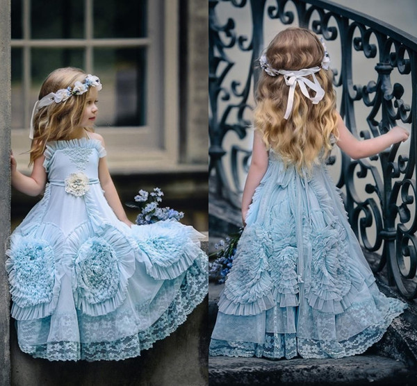 209 Halter Dollcake Flower Girl Dresses Special Occasion For Weddings Ruffled Floor Length Lace Party Communion Dresses for toddler