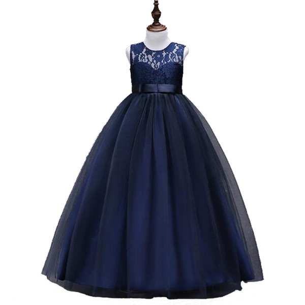 2018 ebay amazon hot selling ball gown flower girl dress lace bodice tulle promotion children party dress