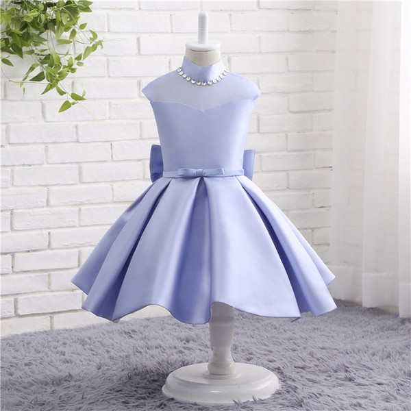 Satin Flower girl Dress Romantic Princess Dress for Weddings` Tulle Flower Girls Gowns For Birthday Party TZ009