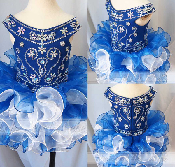 Cute Cupcake Kids Dress Girls' Mini Skirts Girls Pageant Gown off The Shoulder For Princess Formal Birthday Ball Gowns Real Image New