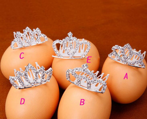 Cute Litter Girls Head Pieces Bling Crystal Crown and Tiaras Kids Wedding Prom Brithday Party Gifts Beautiful Toddler Jewelry Hair Sticks