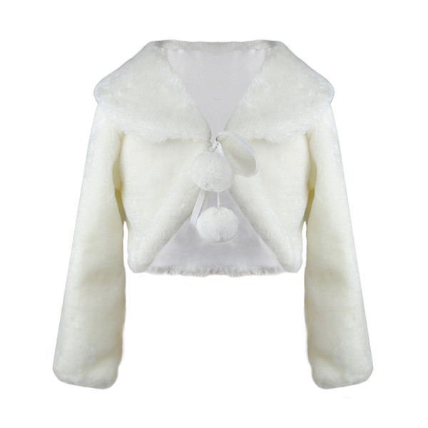 Girls Capes Flower Girl Dress Coat Girl Cozy Faux Fur Bolero Shrug Accessories Princess Cape H0039