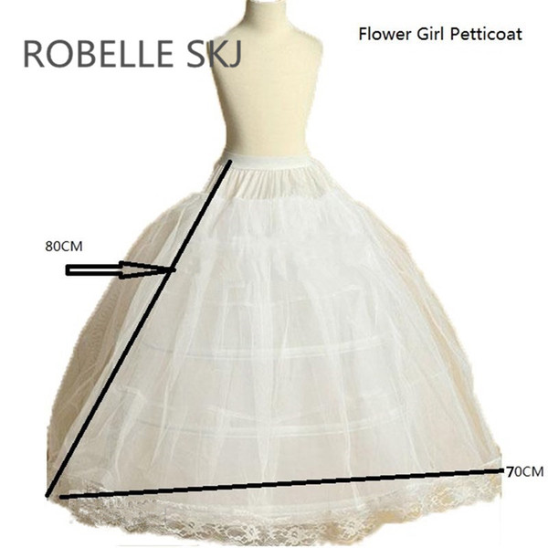 Flower Girl Petticoat Children Crinoline Underskirt Slip for Little Girl 80cm Long 3-Hoops High Quality Fast Shipping