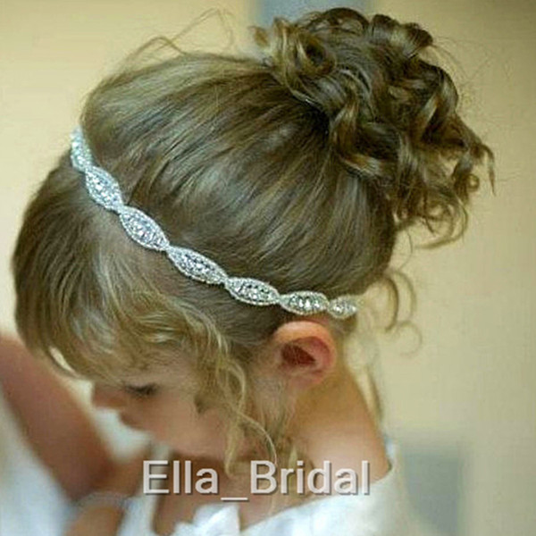 Free Shipping Crystal Rhinestone Girls' Head Pieces Newborn Baby Hairband Headband Headband Kids Flower Girl Hair Accessories In Stock