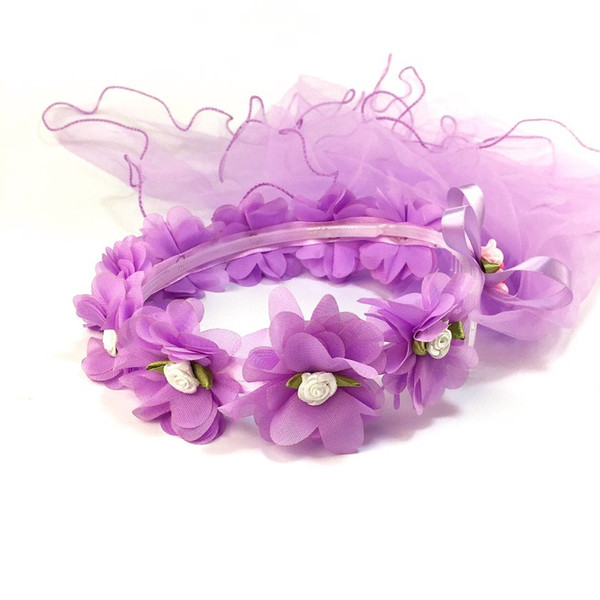 Wedding Princess Headdress Garland Children Accessories Wholesale children's Day Mobile Headdress Garland 60cm-80cm Lady Simulation Flower